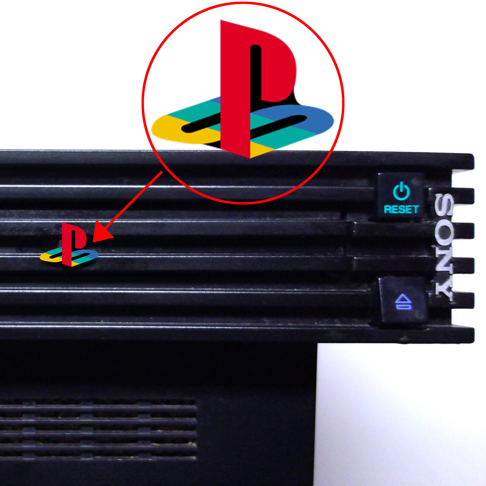 PlayStation Logo - Custom FAT PlayStation 2 (PS2) Console Tray Sticker