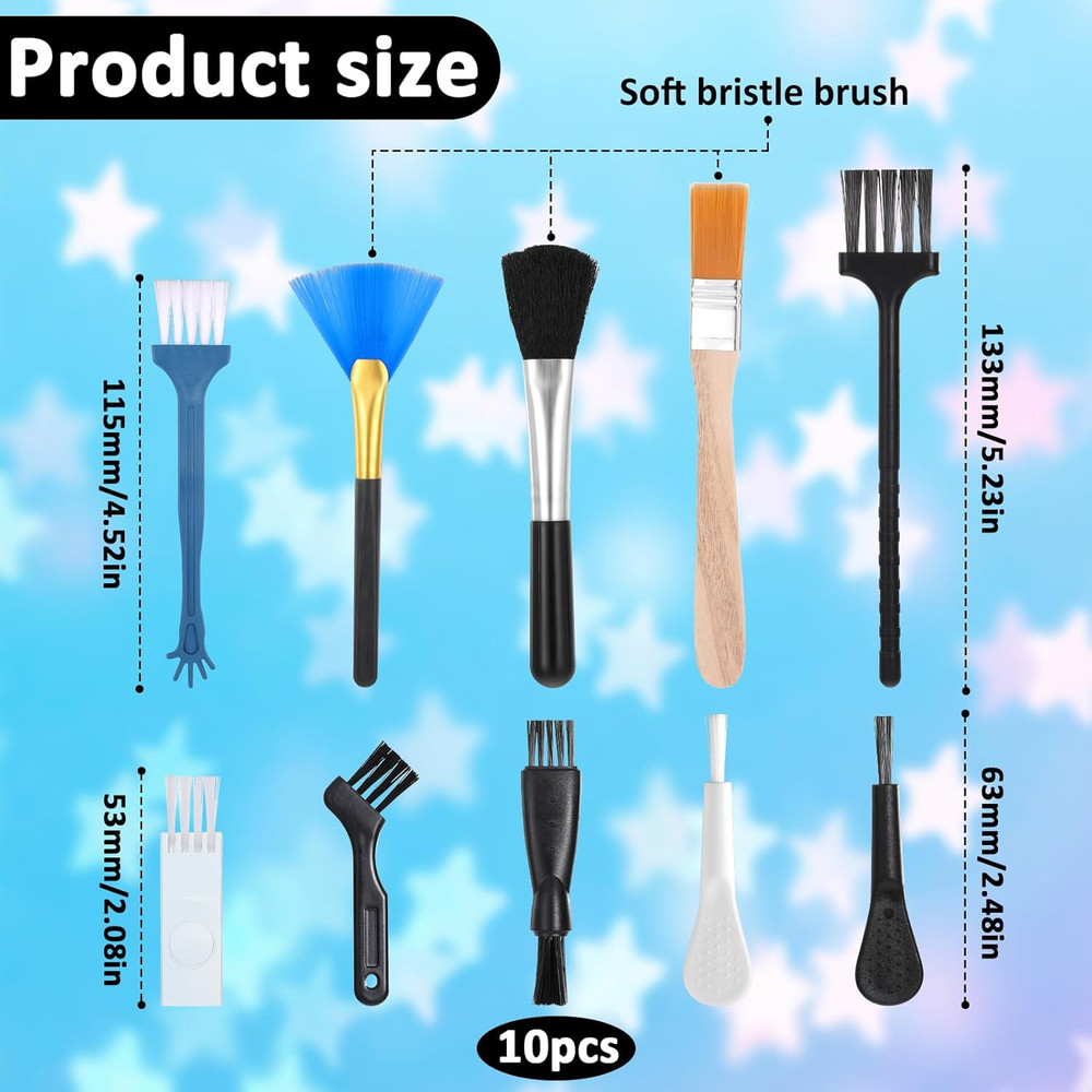 10 Pack Mini Anti-Static Keyboard Cleaning Brushes Nylon Dust Removal Kit