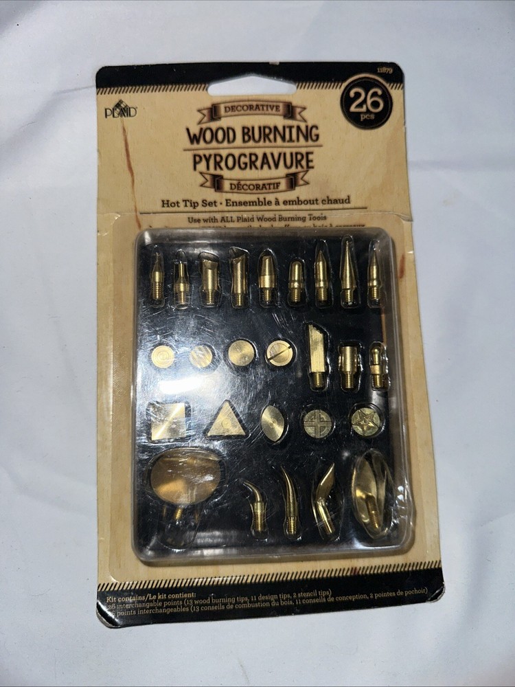 Plaid Decorative WOOD Burning Hot Tool Interchangeable Tip Set 26 PC