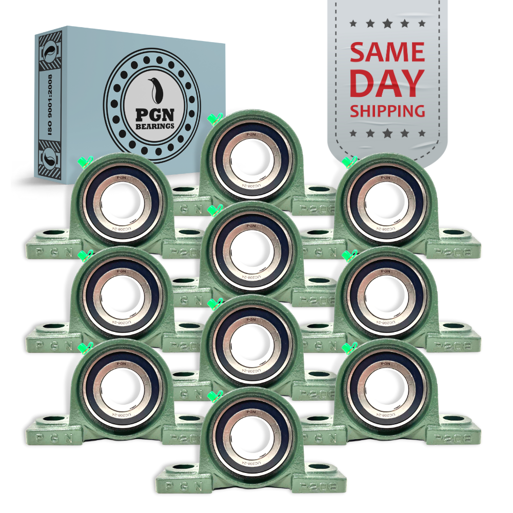 (10) UCP208-24 Solid Base Pillow Block Bearing 1-1/2" Bore Self Aligning
