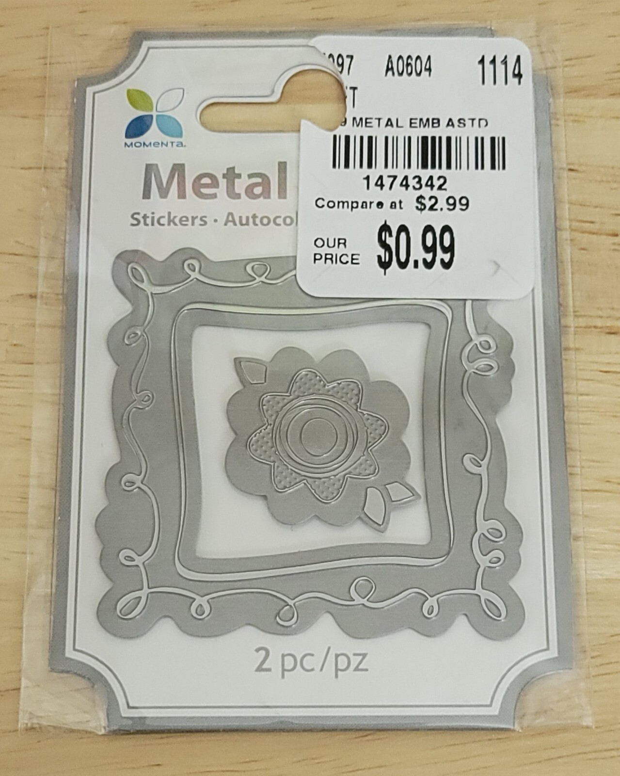 Momenta METAL EMBELLISHMENT STICKERS Lot of 12 Craft Cardmaking Scrapbooking