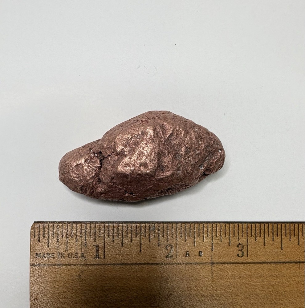 Pure Native Michigan Solid Copper Nugget Specimen Keweenaw Peninsula Mineral