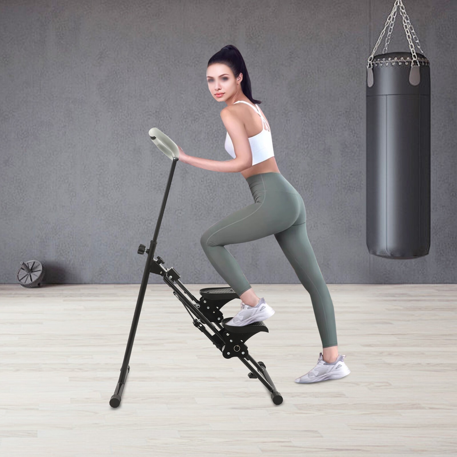 Foldable Vertical Stair Climber for Full-Body Workout Stair Stepper for Home Gym