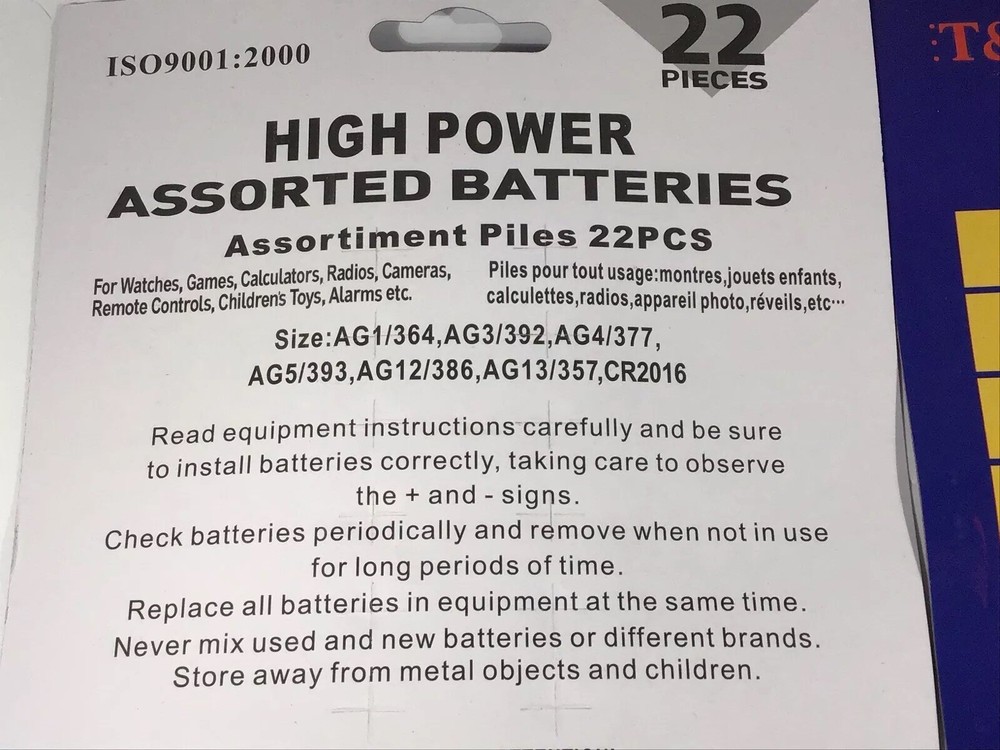 Battery VALUE Pack Assorted 44 Batteries 2 Cards Free Shipping