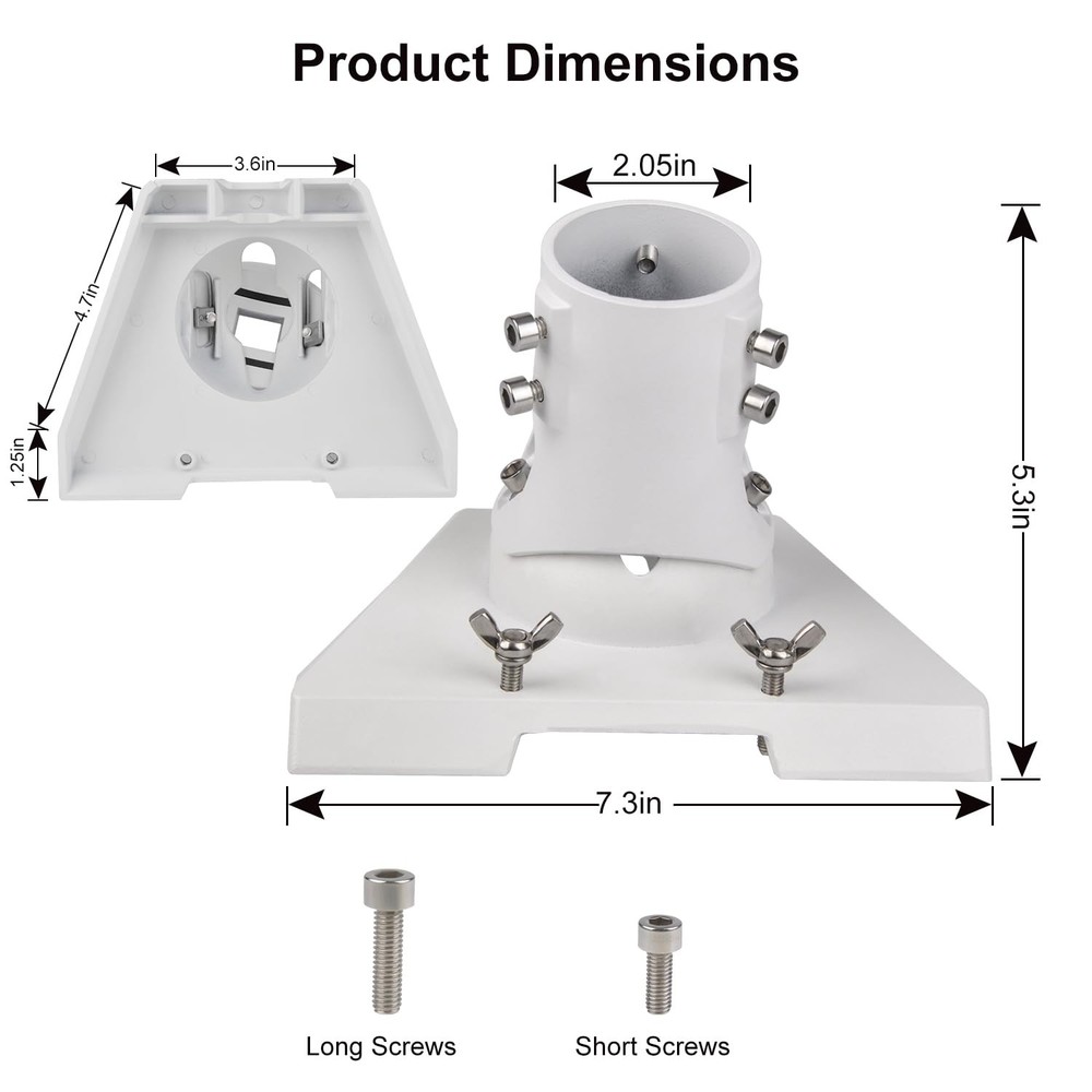Pipe Adapter Pole Mount for Starlink Gen 3, Adjustable Pole Mount Adapter Kit...