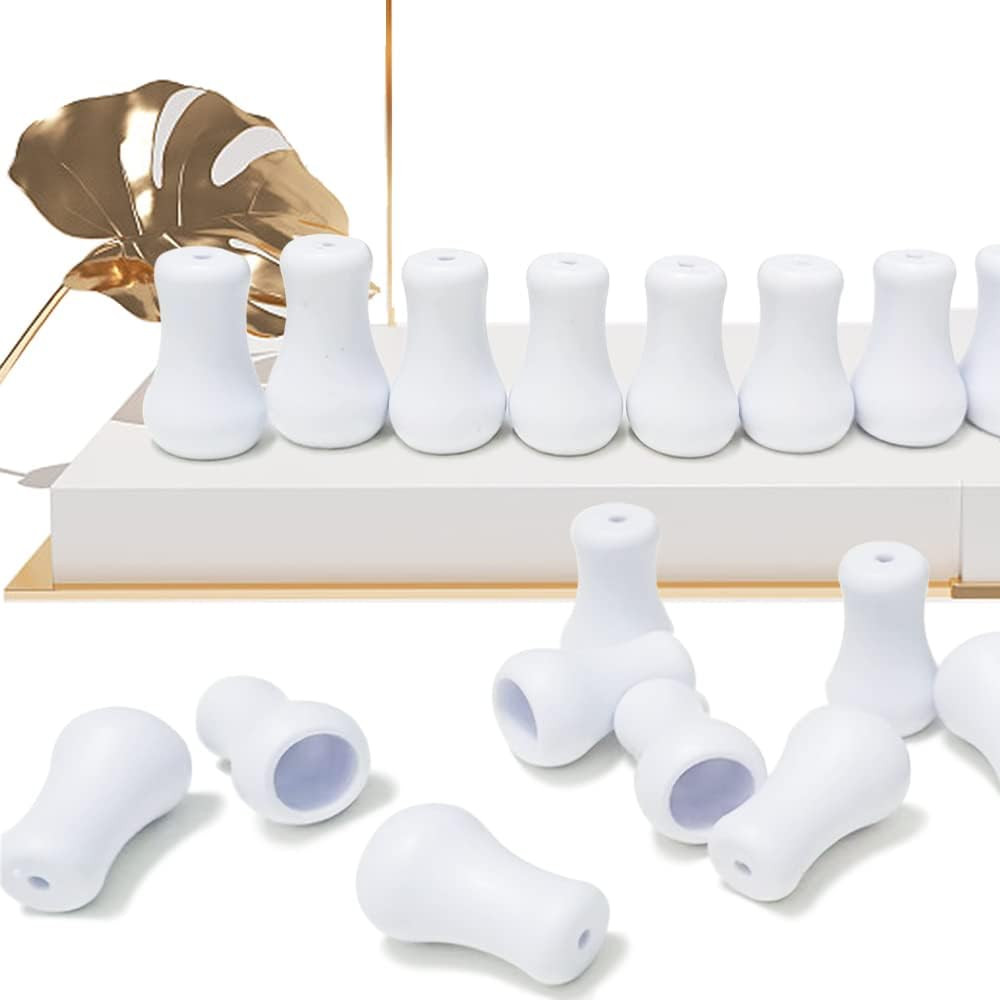 20Pcs White Plastic Cord Tassel, Blind Pull Cord Knobs for Blinds or Shades