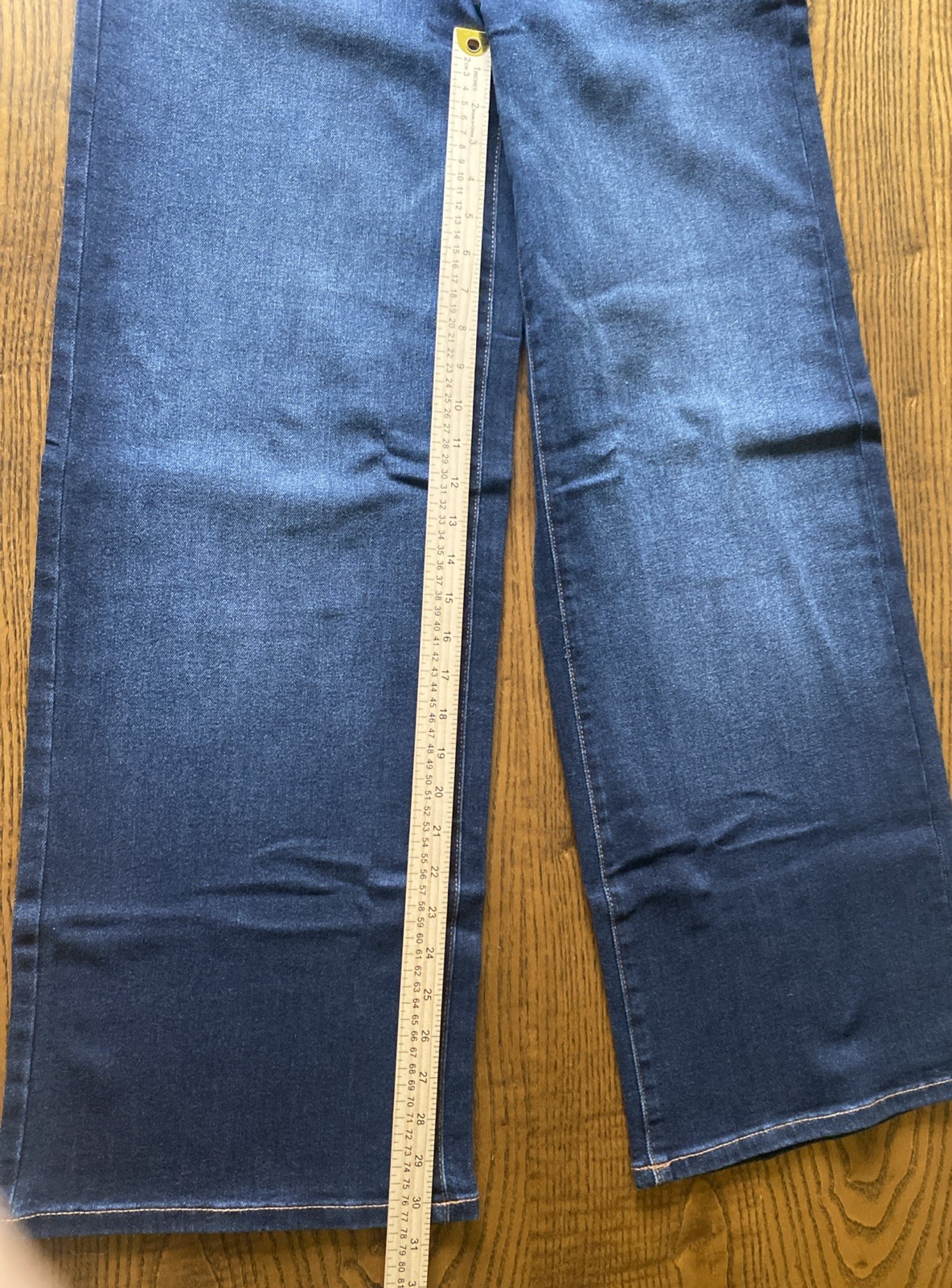 Well Worn Women's Wide Leg High Rise Jeans, Dark Blue, Size 8/29 (inseam 31.5)