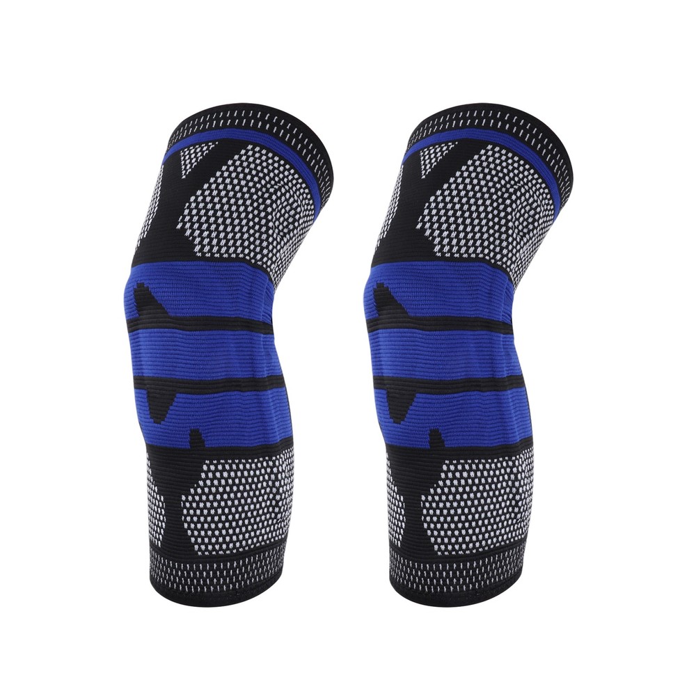 Horizontal Stripes Knee Pads Medium Black Blue 1 Pc
