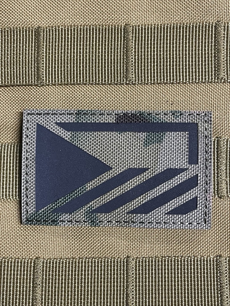 Czech Republic Flag IR Reflective Patch Hook Loop Backing Europe Multicam