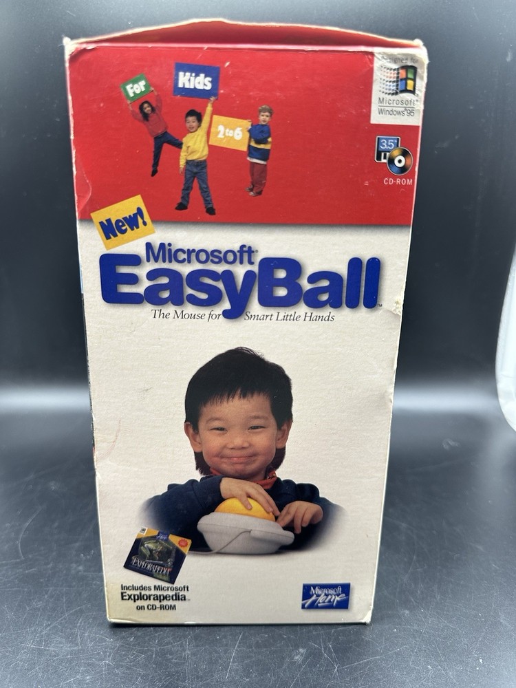 Microsoft Easyball Vintage Children’s Navigation Trackball PC Device-untested