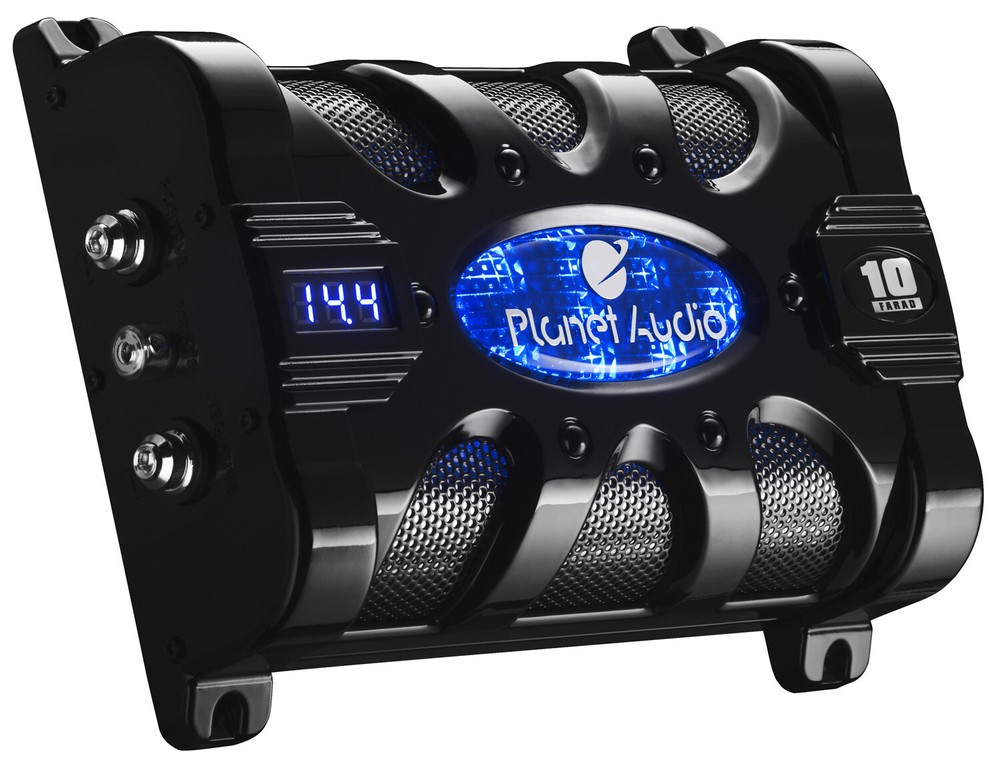 Planet Audio PC10F 10 Farad Capacitor with Digital Voltage Display