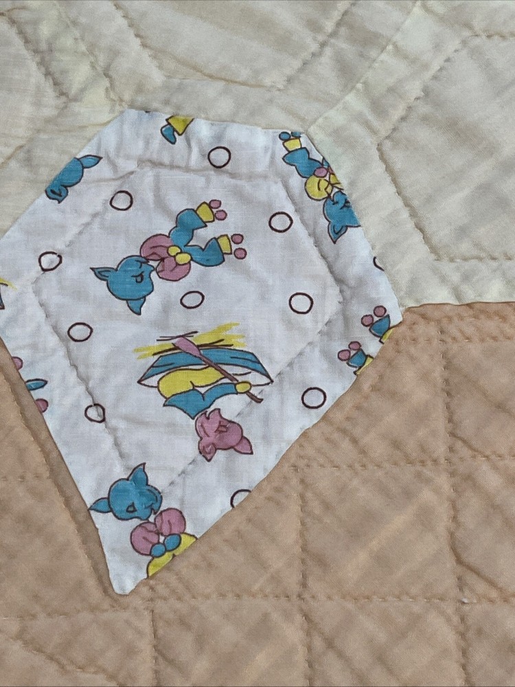 Vintage Quilt 6 Point Star Patchwork Handmade 65 x 80