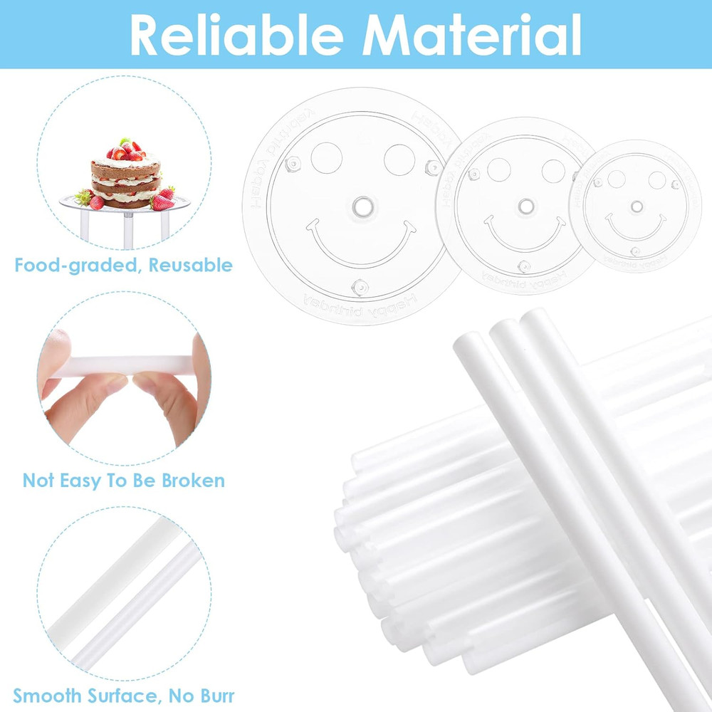 Cake Tier Stacking Kit Clear Cake Separator Plates Cake Dowels