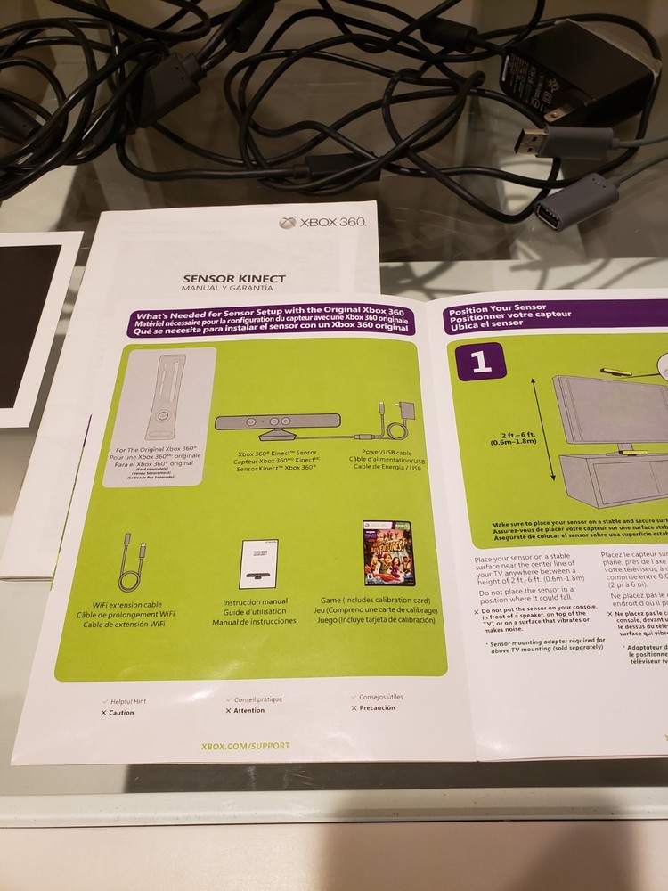 Microsoft Xbox 360 Kinect Bundle Camera Sensor 1414 Manuals, Game & Accessories.
