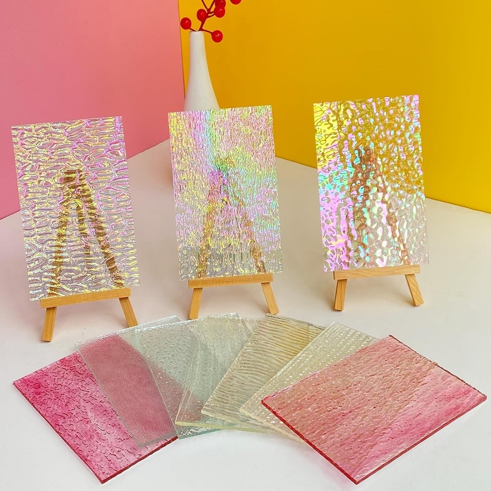 Clear Textured Stained Glass Sheets Variety Pack for Creative Projects