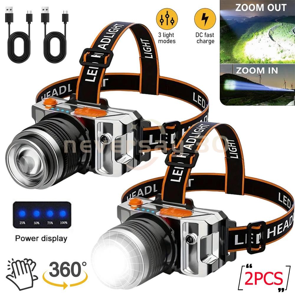 9900000LM Super Bright LED Headlamp Rechargeable Headlight Flashlight Head Torch