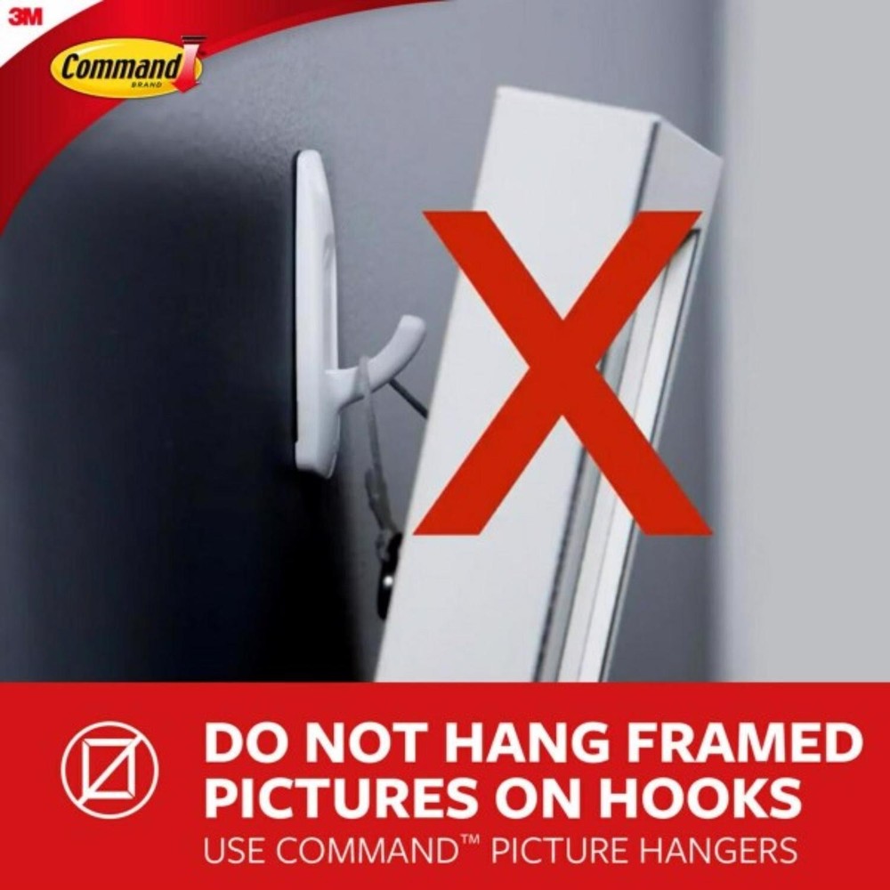 3M Command 1.18 in. L Satin Nickel Silver Adhesive Hook