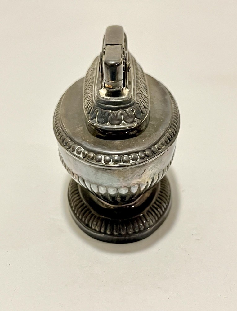 Vintage 40’s Ronson Queen Anne Silver Plate Table Lighter Statement Piece EUC