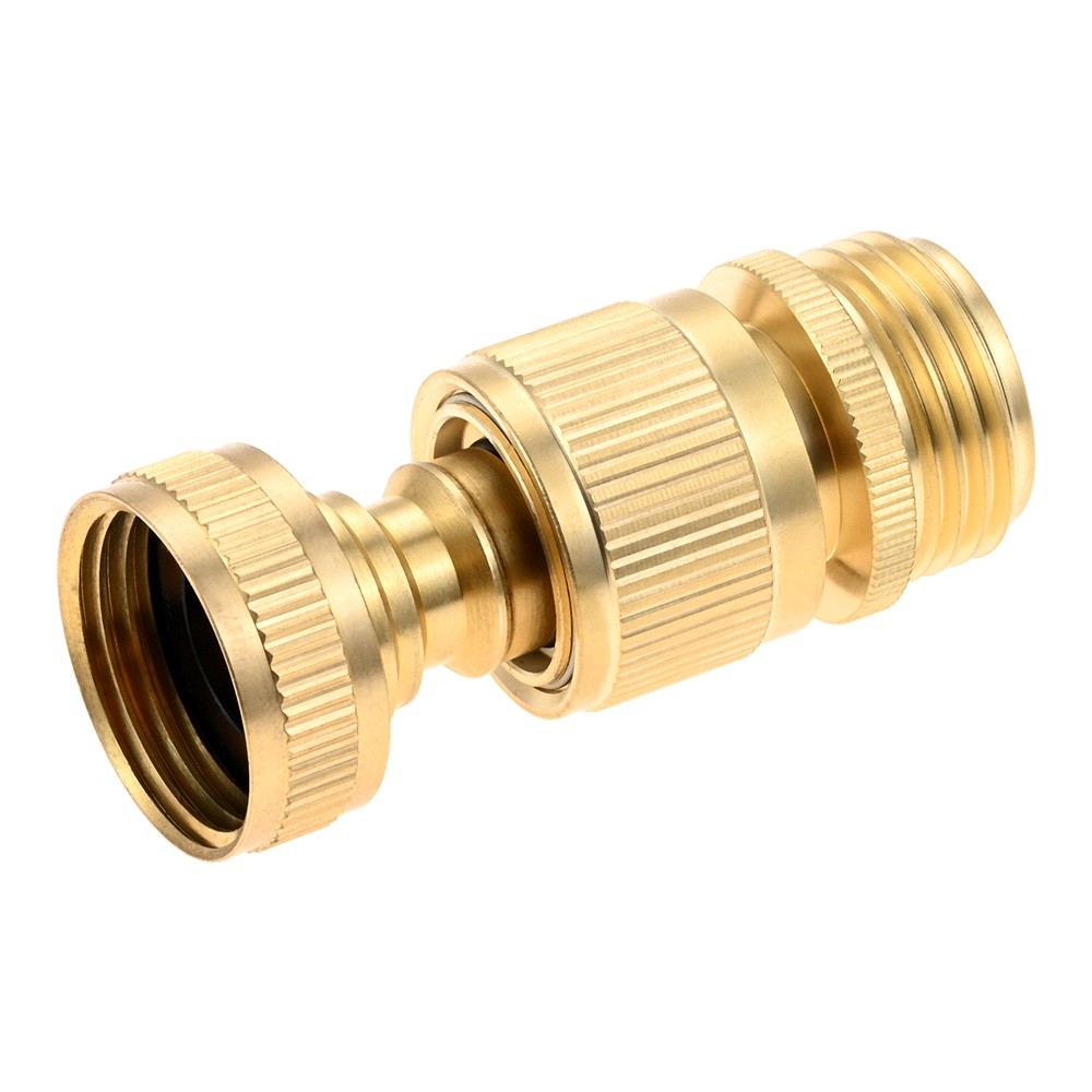 2Pack Garden Hose Quick Connector Solid Brass 3/4 inch GHT Quick Connect Release