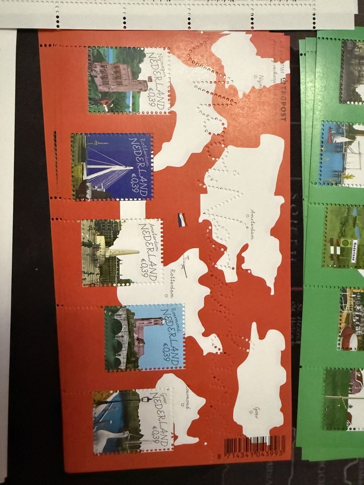 Netherlands postage stamps 7 mini sheets various topics