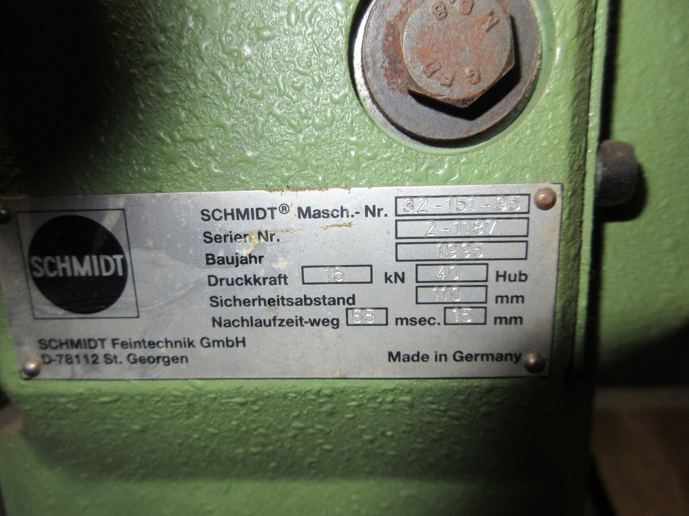 SCHMIDT PNEUMATIC TOGGLE PRESS TYPE 32 , 32-151-95 , #1