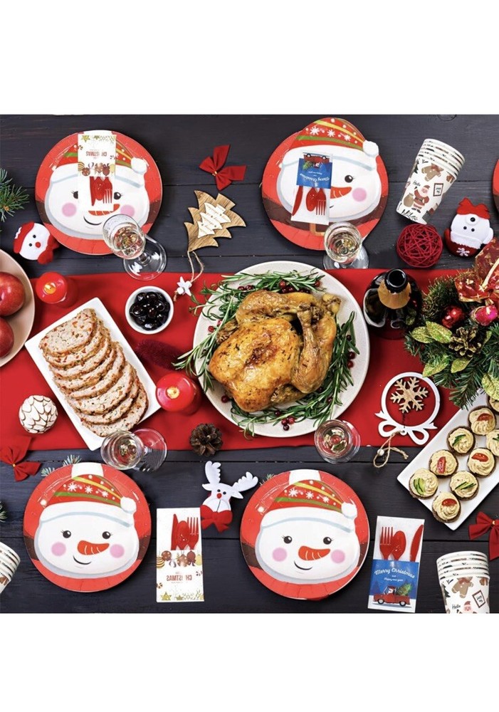 12 Pack X2 (24) Kikevite Christmas Disposable Paperware.
