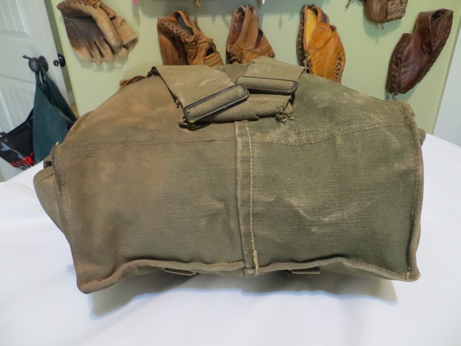 ORIGINAL WWII US ARMY M1 AMMO BAG CUSTOM FIELD FIELD HAVERSACK BACKPACK