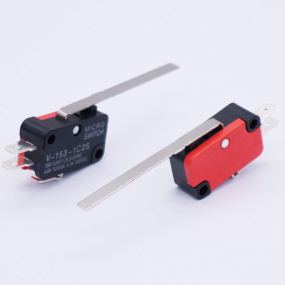 /6Pcs Micro Limit Switch Long Straight Hinge Lever Arm SPDT Snap Action Switch f