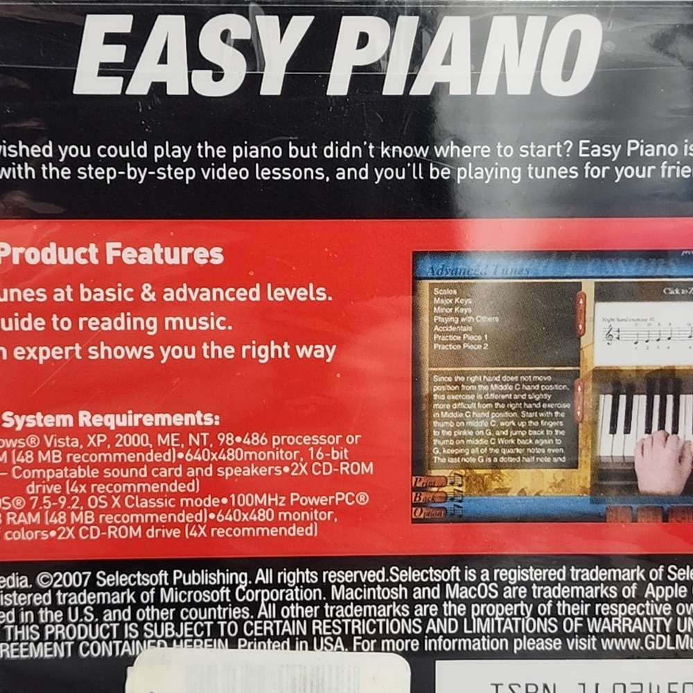 Easy Piano Pulse Software Windows Mac Multimedia Factory Sealed