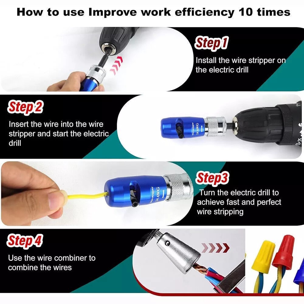 Wire Stripper Electrician Drill Electrical Wire Stripping Twisting Upgrade Tools