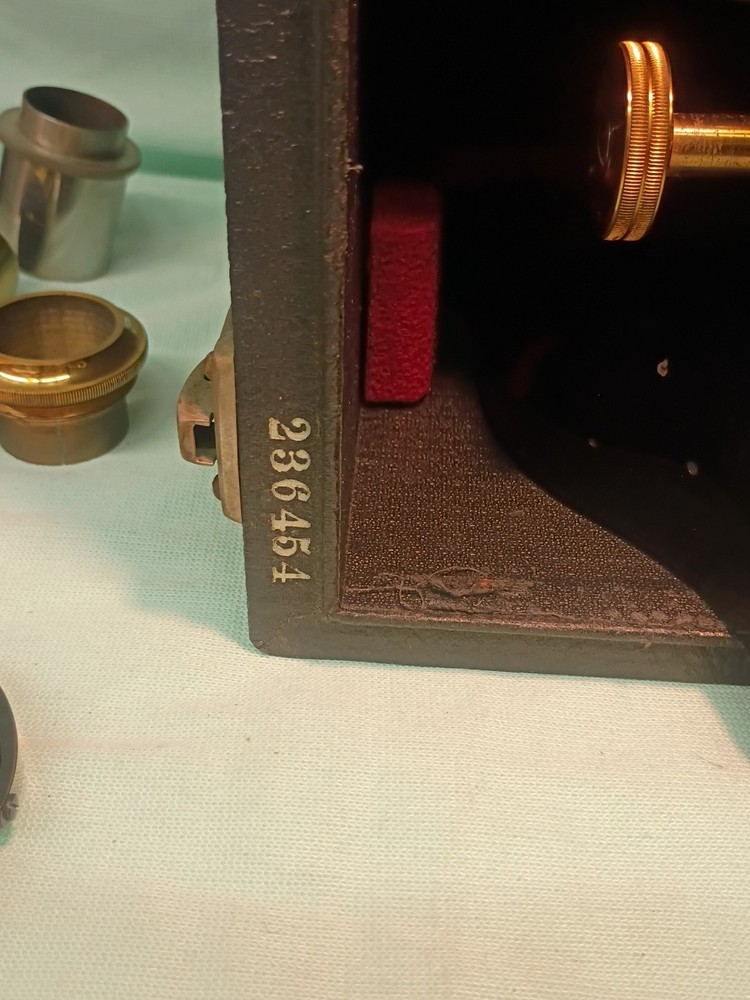 Vtg 1925 Ernst Leitz Wetzlar Microscope both Binocular & Single & Case & Optics