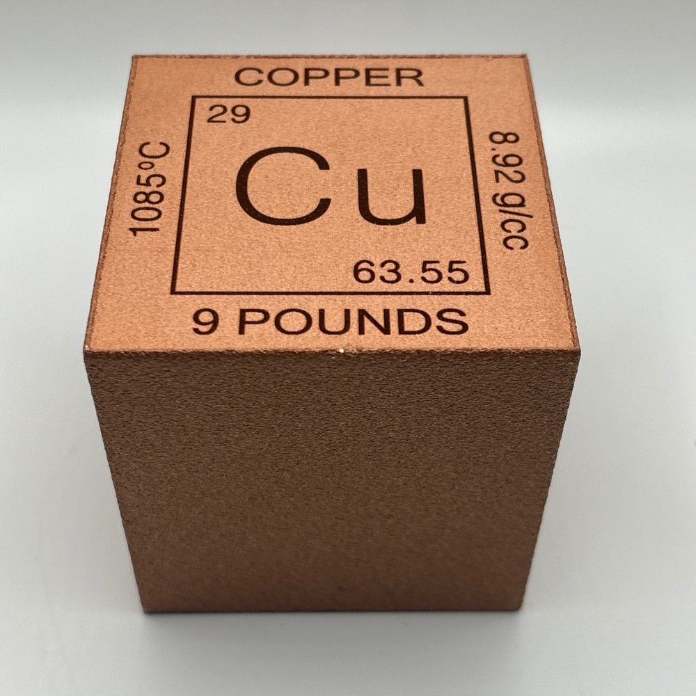 9 Pounds Copper Cube .999 Cu