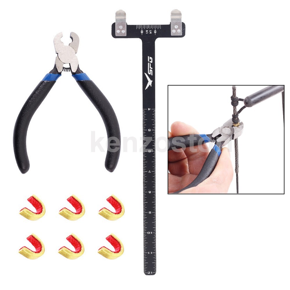 Archery T Shape Bow Square Ruler + String Nocking Points Pliers Strings Knock