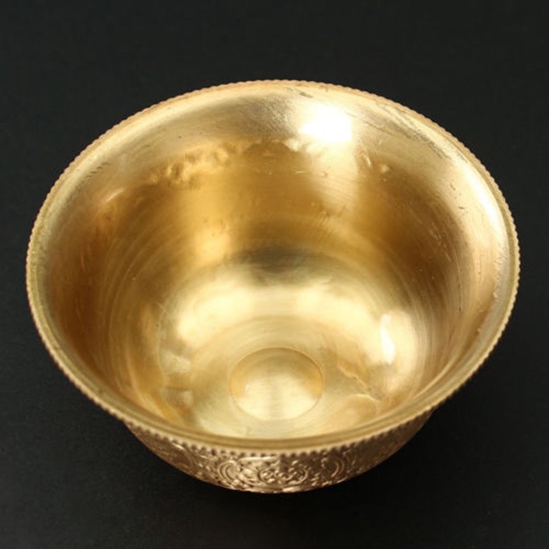 Tibet Tibetan Buddhist Mikky Offering Copper Water Bowl Divine Focus Ritual 7cm
