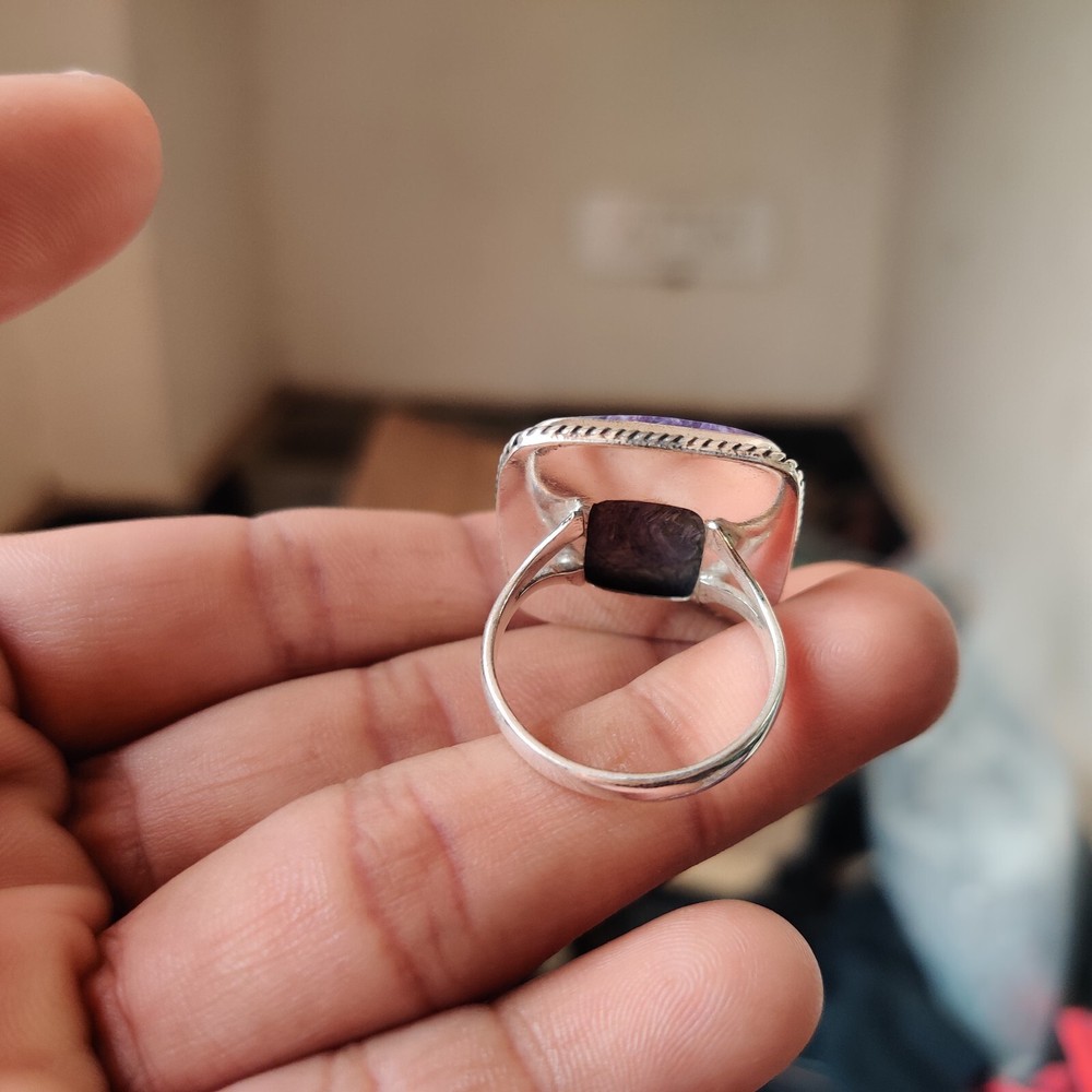 Unique Charoite Gemstone Ring 925 Sterling Silver Free Shipping Ring Boho Ring