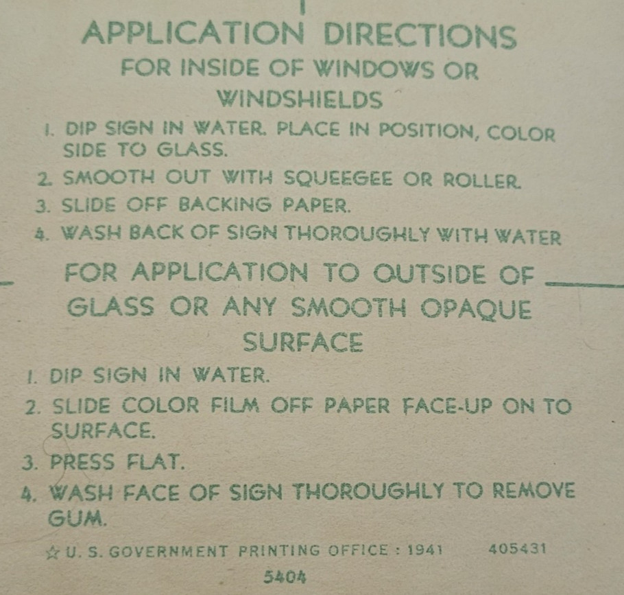 World War II Window Sticker "Buy Defense Savings Stamps - HERE" Waterslide Decal