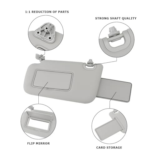 Driver Side Sun Visor for Nissan Sentra 2013 Driver Side (without Light) Gray