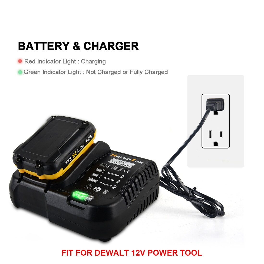 Laser Level for Dewalt 12V 3 Sides*360° Vertical 12 Lines Horizontal Green Light