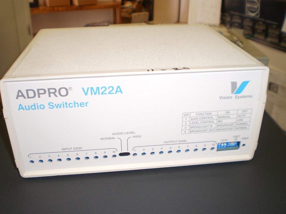 VISION SYSTEMS ADPRO VM22A AUDIO SWITCHER