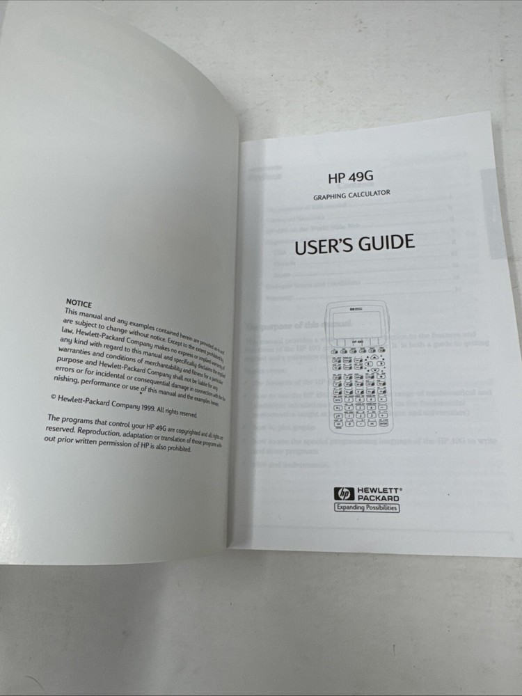 HP 49G User's Guide and Pocket Guide Hewlett Packard Graphing GUIDE'S ONLY