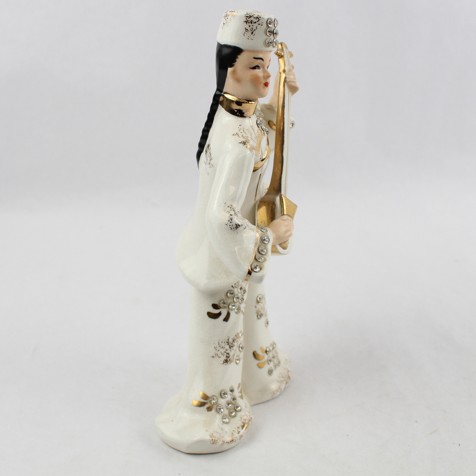 Vintage Norcrest Fine China Geisha Playing Shamisen Figurine 8 Inch