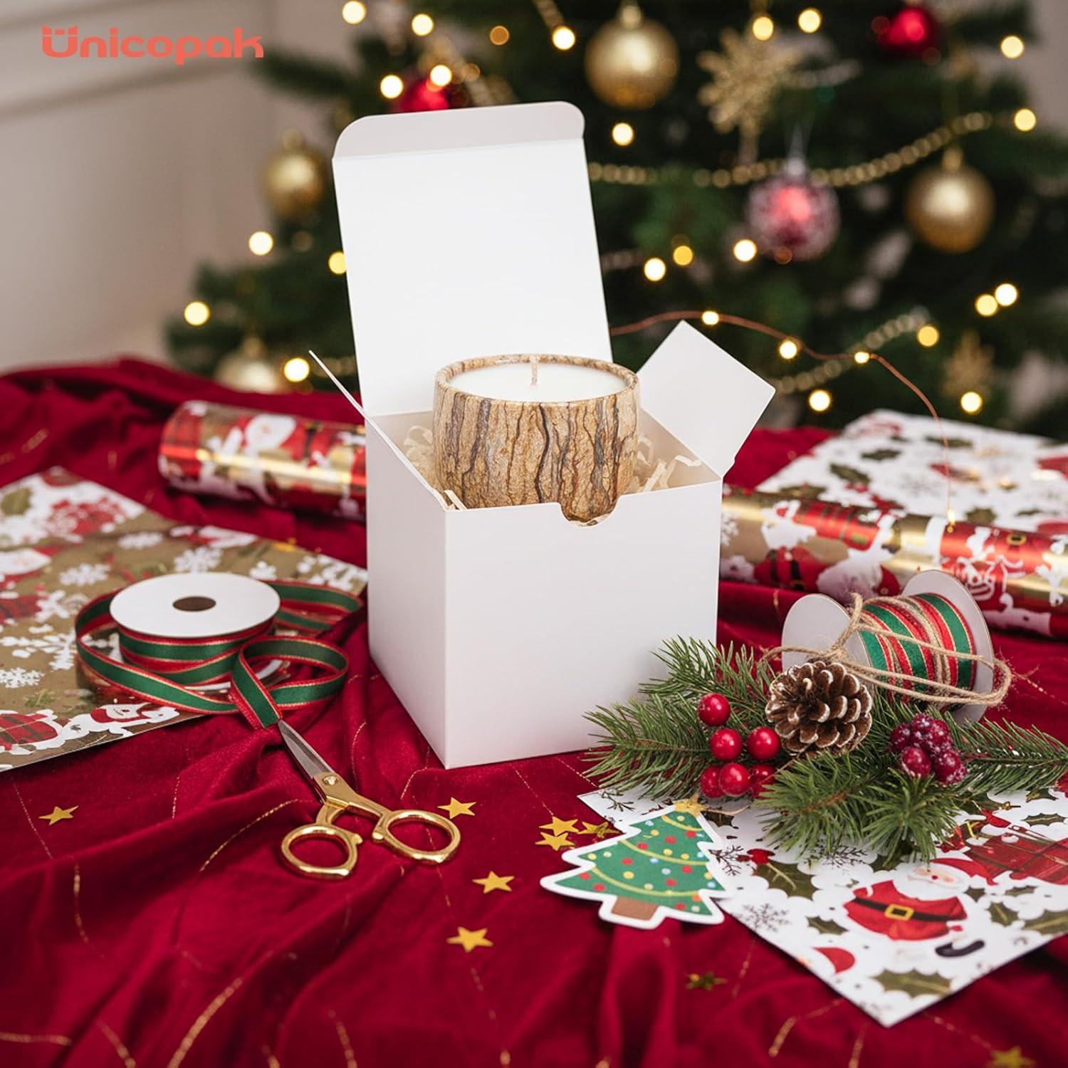 10 Pack 4X4X4 Small Gift Boxes, White Gift Boxes with Lids for Presents, Elegant