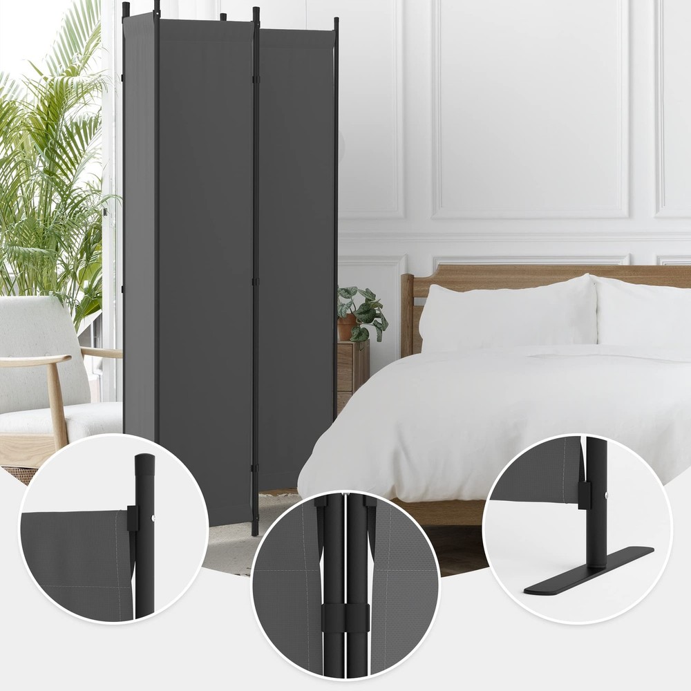 Room Divider, 4 Panel Folding Privacy Screen, 88” Portable Separating with 3 ...