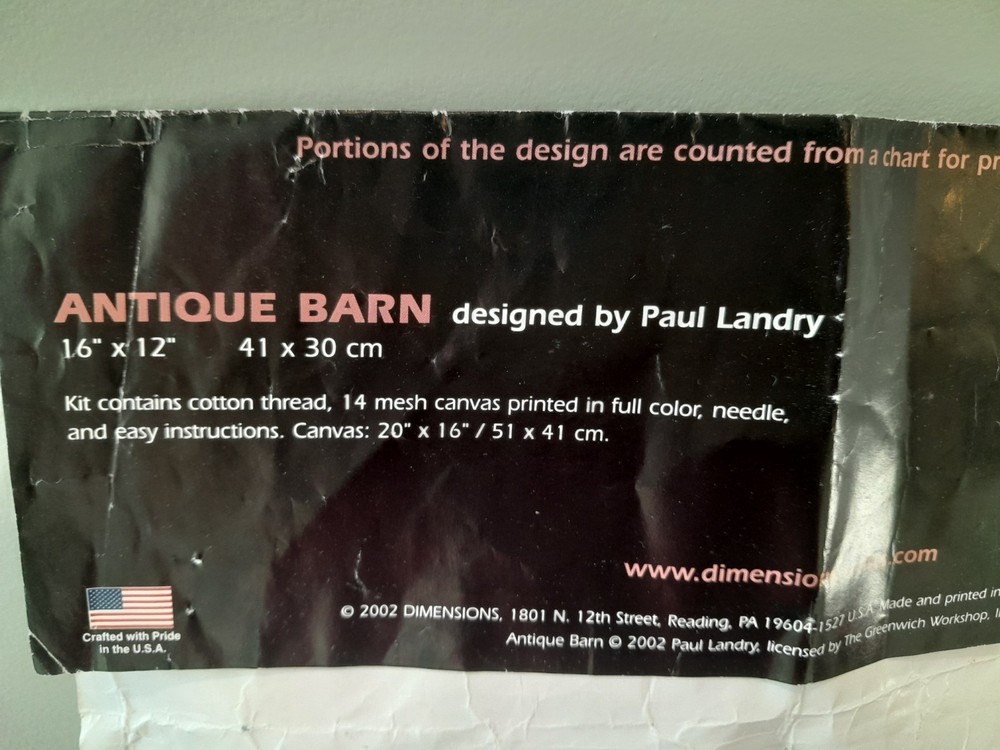 Dimensions Antique Barn Needlepoint Kit 20008 20”x16” *Open