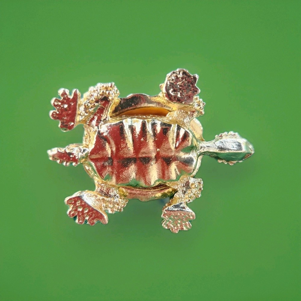 Turtle Enamel And Crystal Hinges Trinket Box