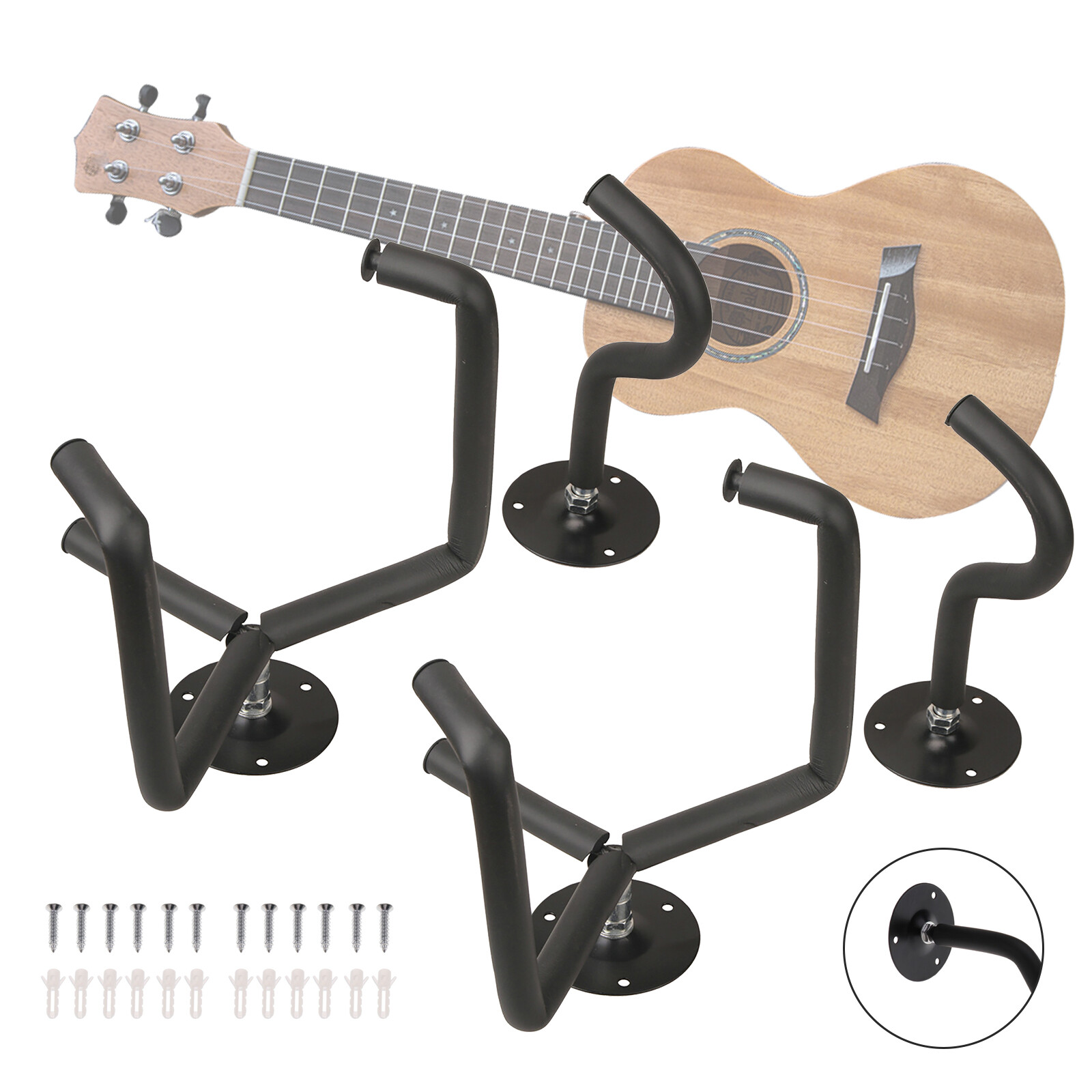 Horizontal Guitar Wall Mount Hanger Stand Holder Hook wall Display Bass 2 Packs