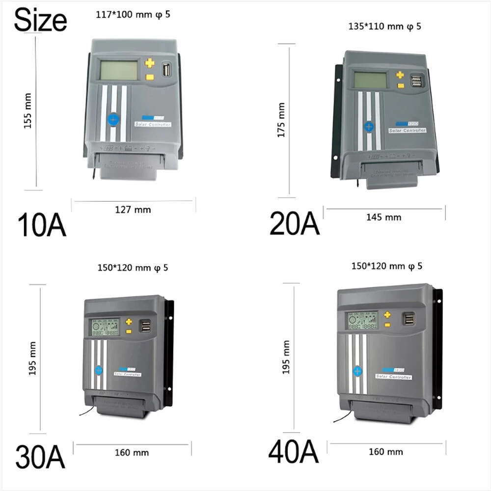 30A 40A Solar MPPT Charge Controller Regulator Built-In Bluetooth Wifi 12V 24V