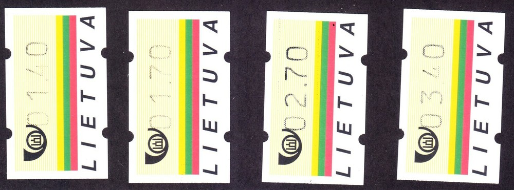 Lithuania Meter ATM computer label Post automation stamp set MINT NH collection