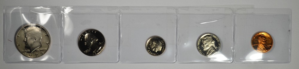1974 S Five Coin Proof Set as Pictured 1C 5C 10C 25C 50C