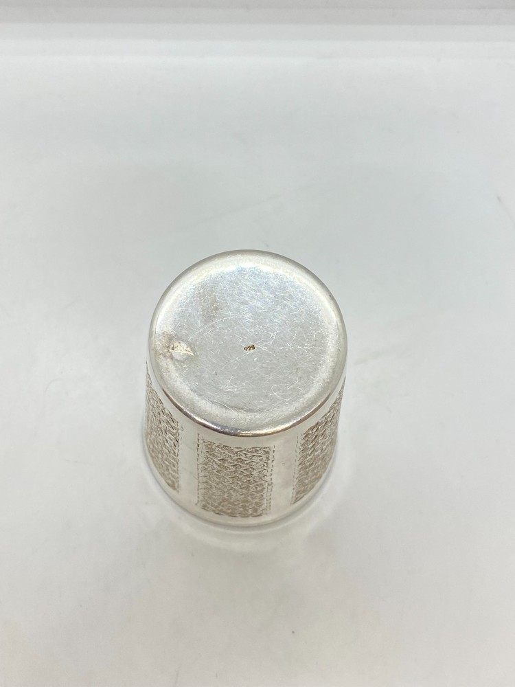 Antique 925 Sterling Silver Cup Gold-Plated Interior Elegant Hammered Pattern